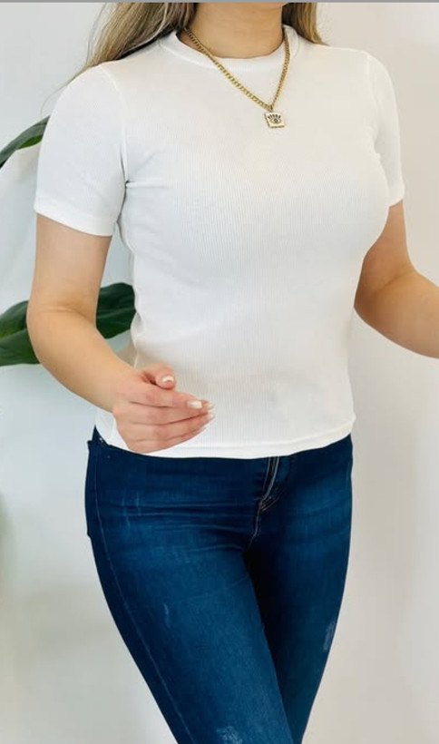 تیشرت کبریتی نخ پنبه زنانه باریش گلدن ترک