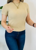 تیشرت کبریتی نخ پنبه زنانه باریش گلدن ترک