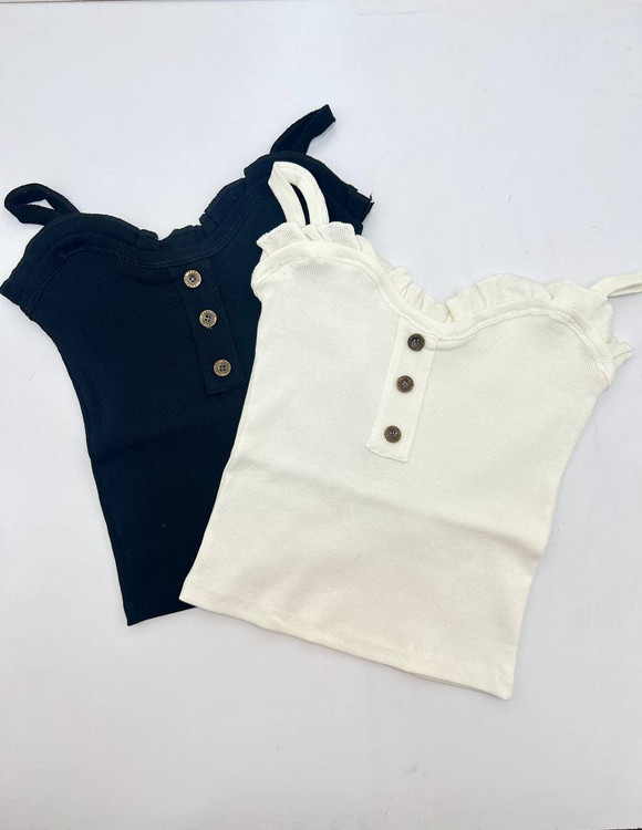 کراپ تاپ یقه دکلته سه دکمه تزئینی کبریتی نخ پنبه فری سایز از 36 الی 42 قد 40